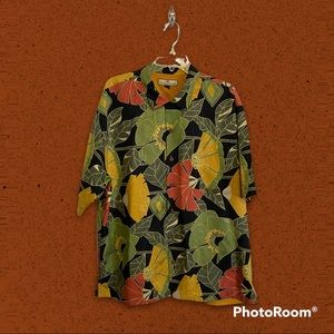 Tommy Bahama Silk Hawaiian Button Down
Shirt Palm Print Small
